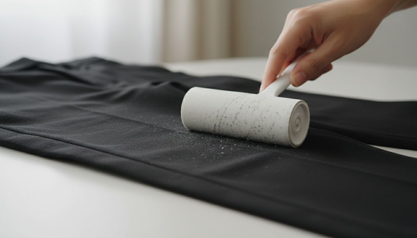 Comment enlever la poussière sur un pantalon noir ?