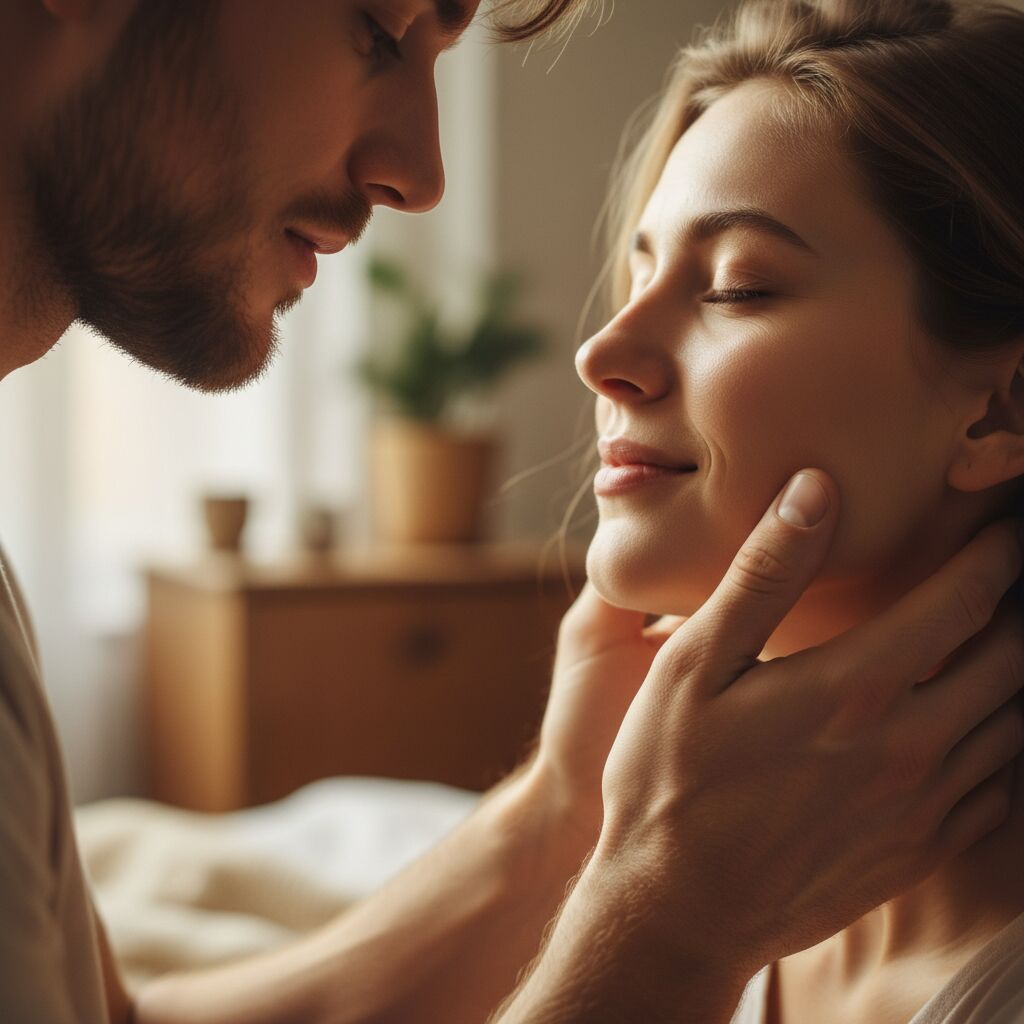 toucher le visage d'une femme signification