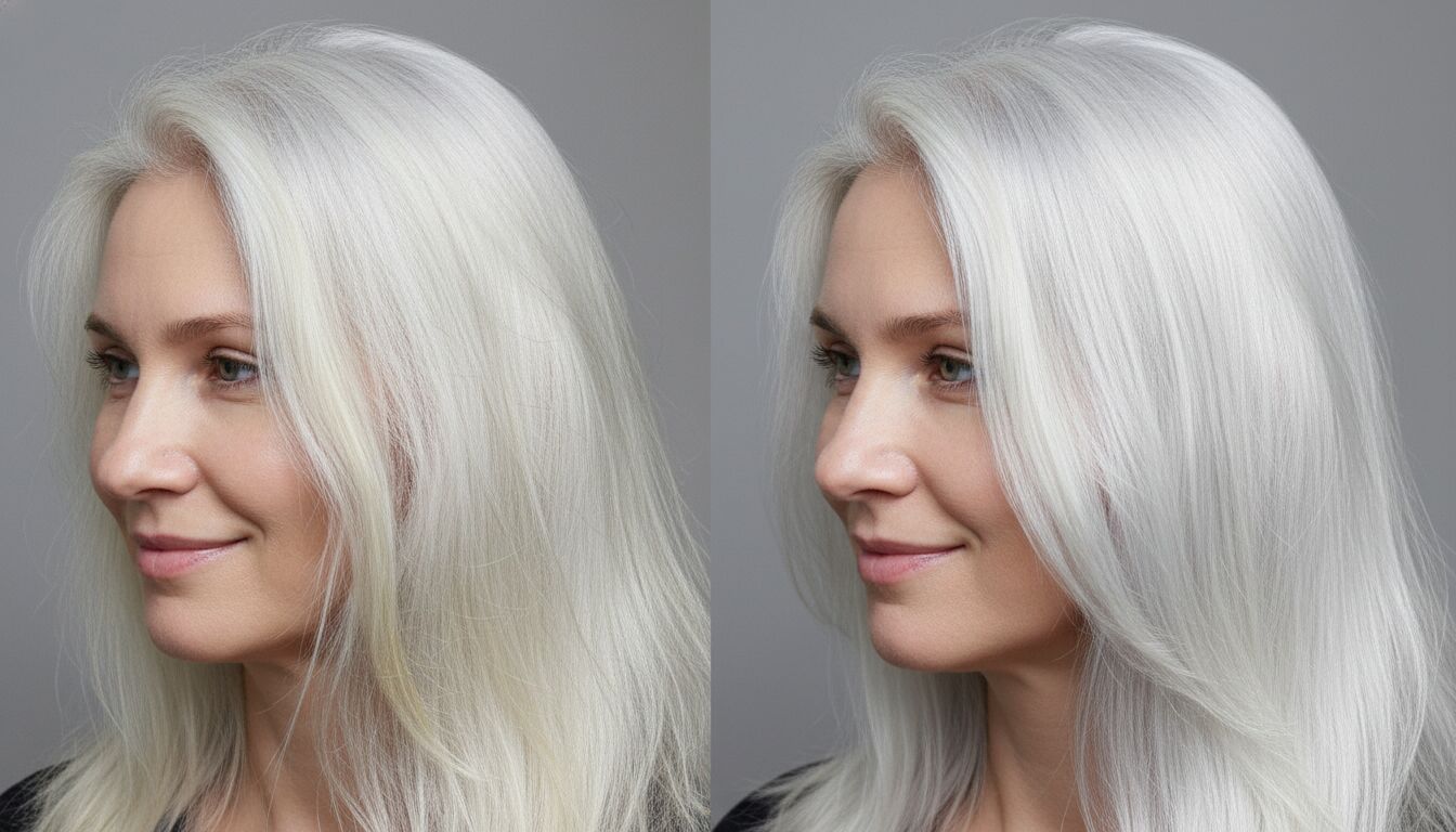 Patine cheveux blanc : les résultats avant après